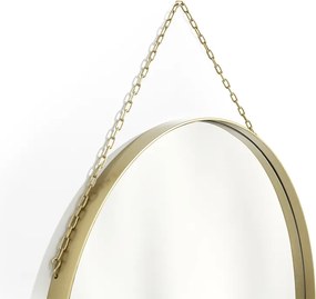 Toaletka wisząca Nicole ze złotym lustrem 80 cm - biały mat