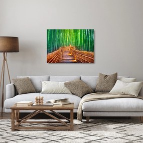 Obraz na szkle - Japoński las bambusowy (70x50 cm)
