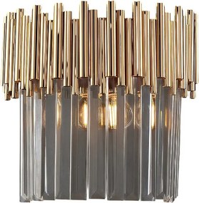 Kinkiet Ravel 2-punktowy z pozłacanego żelaza z kryształkami .28 P.14 BL268-AP2-OR