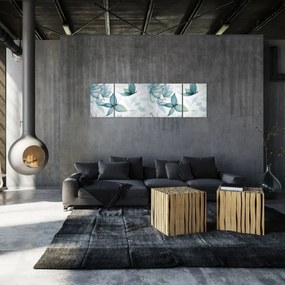 Obraz - Niebieskie motyle (170x50 cm)
