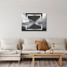 Obraz - Góry na Islandii, geometryczny kolaż (70x50 cm)