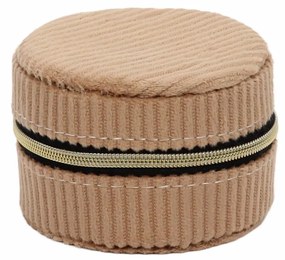 Mała szkatułka na biżuterię, sztruks, Ø 8 cm