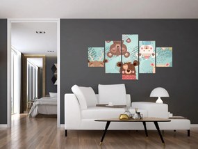 Obraz - Wesołe niedźwiadki (125x70 cm)