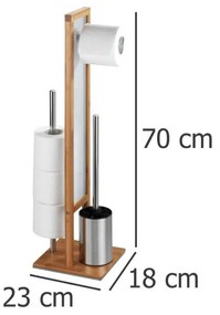 Stojak na papier toaletowy i szczotkę wc RIVALTA, 3w1, bambus, WENKO