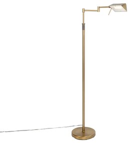 Designerska lampa podłogowa brązowa w tym LED ze ściemniaczem dotykowym - Notia Nowoczesny Oswietlenie wewnetrzne