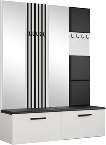 Masseno Garderoba MODULO 161,2/204/40 cm do Przedpokoju Nowoczesna Biała