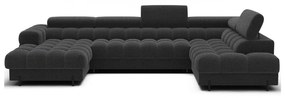 Ciemnoszary rozkładany narożnik z materiału bouclé (prawostronny/w kształcie litery U) Feraria – ELTAP