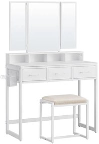 Biała toaletka do pokoju z taboretem A1-H66