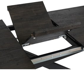 Stół Prostokątny Rozkładany HAMILTON 160-200 cm Czarny Nowoczesny Loft