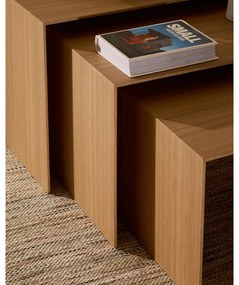 Stoliki zestaw 3 szt. w dekorze dębu 40x60 cm Litto – Kave Home