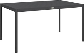 Outsunny Stół ogrodowy, stół zewnętrzny, odporny na warunki atmosferyczne, aluminium, 145 x 90 x 74 cm, ciemnoszary