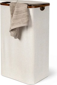 Kremowy tekstylny kosz na pranie Bamboo/Linen – Bigso