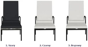 Leżak z podnóżkiem czarny H6-N70