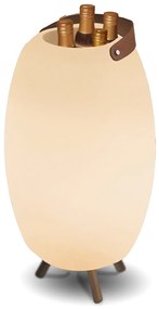 Zewnetrzna Lampa podłogowa biała 72,5 cm z LED, głośnikiem, ściemniaczem RGB IP44 i pilotem - Apolo Nowoczesny Oswietlenie zewnetrzne