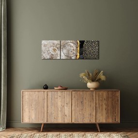 Obraz - Pień drzewa w kolażu 2 (z zegarem) (90x30 cm)