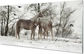 Szkło do Kuchni na Ścianę Zimowa Kraina Jednorożców