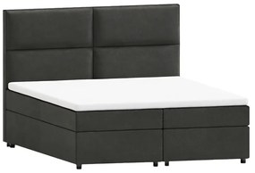 Ciemnoszare łóżko boxspring ze schowkiem 140x200 cm Rico – Ropez