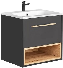 Podwieszana szafka łazienkowa z umywalką - Dansa 2S 60 cm