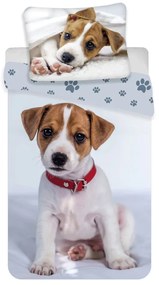 Szara bawełniana pościel dziecięca jednoosobowa 140x200 cm Dog – Jerry Fabrics