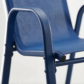 Zestaw 4 krzeseł ogrodowych sztaplowanych Boston 021, granatowy Texteline