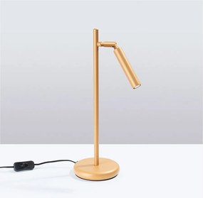Lampa biurkowa nowoczesny Brill, stal - 1 źródło światła 4000K - L.14 x H.43 cm - złoty