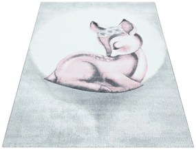 Jasnoszaro-różowy dywan dziecięcy 140x200 cm Bambi – Ayyildiz Carpets