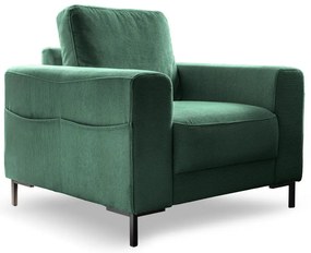 Ciemnozielony sztruksowy fotel Lofty Lilly – Miuform
