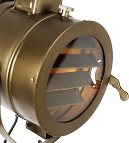 Lampa podłogowa na statywie brązowa z drewnianym reflektorami studyjnymi - Radient