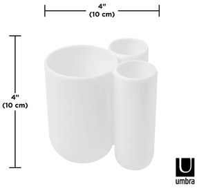 Biały plastikowy kubek na szczoteczki do zębów Touch – Umbra