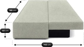 Sofa z Funkcją Spania MAVIA Szara Boucle Nowoczesna