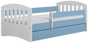 Łóżko chłopięce z materacem 80x160 niebieskie R8-D85