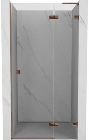 Mexen Lunar L drzwi prysznicowe uchylne prawe 90 cm, transparent, różowe złoto - 834L-090-000-60-00-P