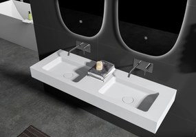 Podwójna umywalka wisząca BA8013 z odlewu mineralnego