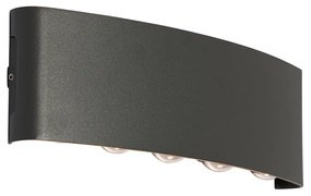 Lampa ścienna zewnętrzna ciemnoszara z LED 10-punktowym IP54 - Silly