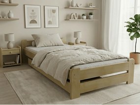 Łóżko Emily 90 x 200 cm, sosna Stelaż: Ze stelażem listwowym rolowanym elastycznym, Materac: Materac Coco Maxi 20 cm