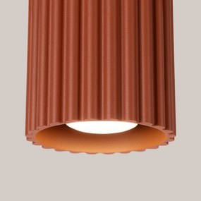 Plafon AURA 1 ochra czerwona GU10 ryflowany SOLLUX  LIGHTING