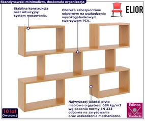 Skandynawska półka ścienna w kolorze olchy - Lana