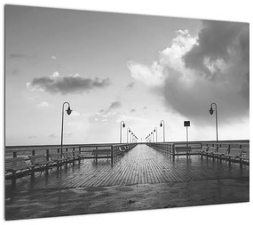 Obraz na szkle - Promenada nad wybrzeżem (70x50 cm)