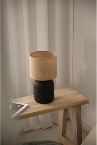 Czarna lampa stołowa z kloszem z juty (wys. 32,5 cm) Montagna – Markslöjd