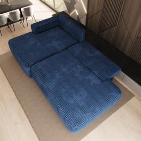 Masseno Narożnik AVINI z funkcją spania i pojemnikiem na pościel Narozniki L, Rozkładana sofa - Niebieski, TILIA 77