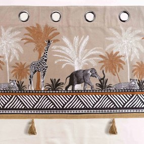 Brązowo-naturalna bawełniana zasłona 140x240 cm Kenya Lodge – douceur d'intérieur