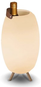 Zewnetrzna Biała lampa podłogowa 40,5 cm z wbudowanym LED i głośnikiem, ściemniana RGB IP44 z pilotem - Apolo Nowoczesny Oswietlenie zewnetrzne