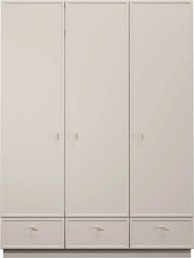 Szafa Lorini 150 cm z półkami - kaszmir / złote uchwyty T-bar