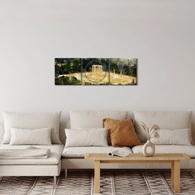 Obraz - Świątynia Zeusa, Ateny, Grecja (z zegarem) (90x30 cm)
