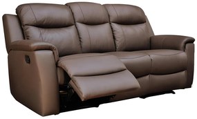 Kanapa skórzana 3-osobowa EVASION z funkcją relax - brązowy