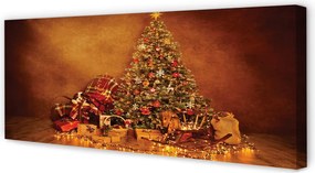 Obraz canvas na ścianę Choinka, Prezenty, Lampki i Dekoracje