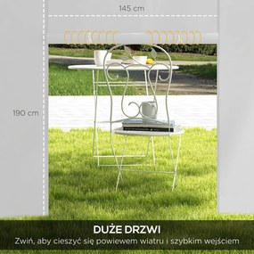 Outsunny Zasłony do Altany, Zestaw 2 szt., do altan ogrodowych 3x6m lub 3x3m, z oknami i drzwiami, Biały