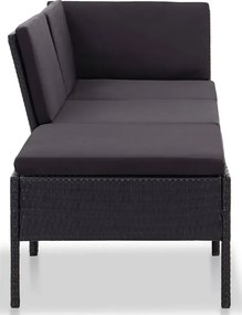 Czarny zestaw wypoczynkowy leżanka do ogrodu D1-C14