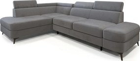 Masseno Narożnik AVISE z funkcją spania i pojemnikiem na pościel Narozniki L, Rozkładana sofa - Szary, MONOLITH 85