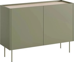 Komoda Desin 120 cm dwudrzwiowa - oliwka / dąb nagano
